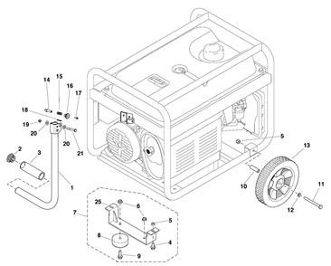 Wheel Kit Diagram and Parts List for 030798-04  Briggs and Stratton Generator